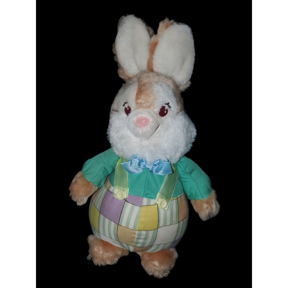 12" VINTAGE 1989 EASTER BLOOMER BUNNY RABBIT STUFFED ANIMAL PLUSH TOY AMERICAN